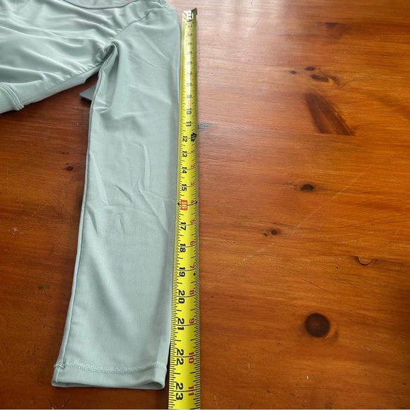 NWT MOVE THEOLOGY Blue Mist Mesh Layer Up Long Sleeve Top Medium Sheer Shelf Bra - Picture 6 of 12